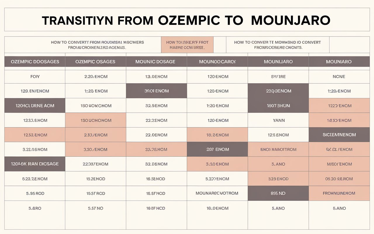Ozempic to Mounjaro Conversion Chart –  A Comprehensive Guide to Dosage Transition